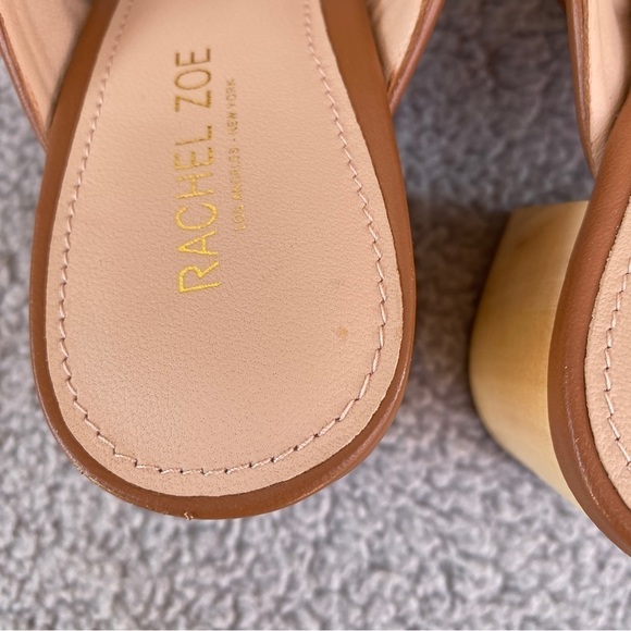 Rachel Zoe Tara Peep Toe Mule Heeled Sandal in Cognac Sz 5.5 - Picture 4 of 12